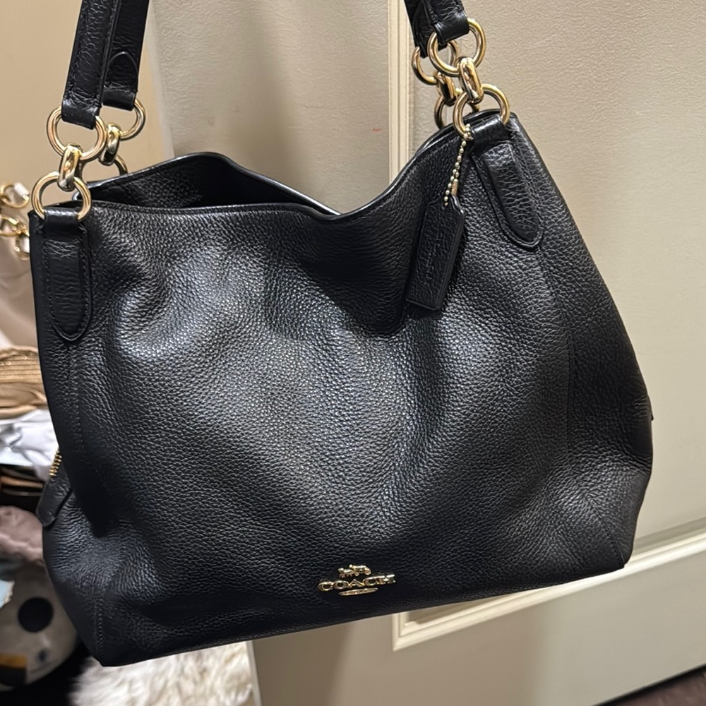 Coach Black Leather Shoulder Bag